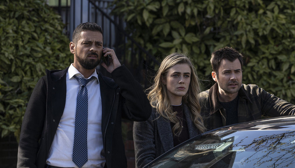 J.R. Ramirez as Jared Vazquez, Melissa Roxburgh as Michaela Stone, Matt Long as Zeke Landon in Manifest - Season 3