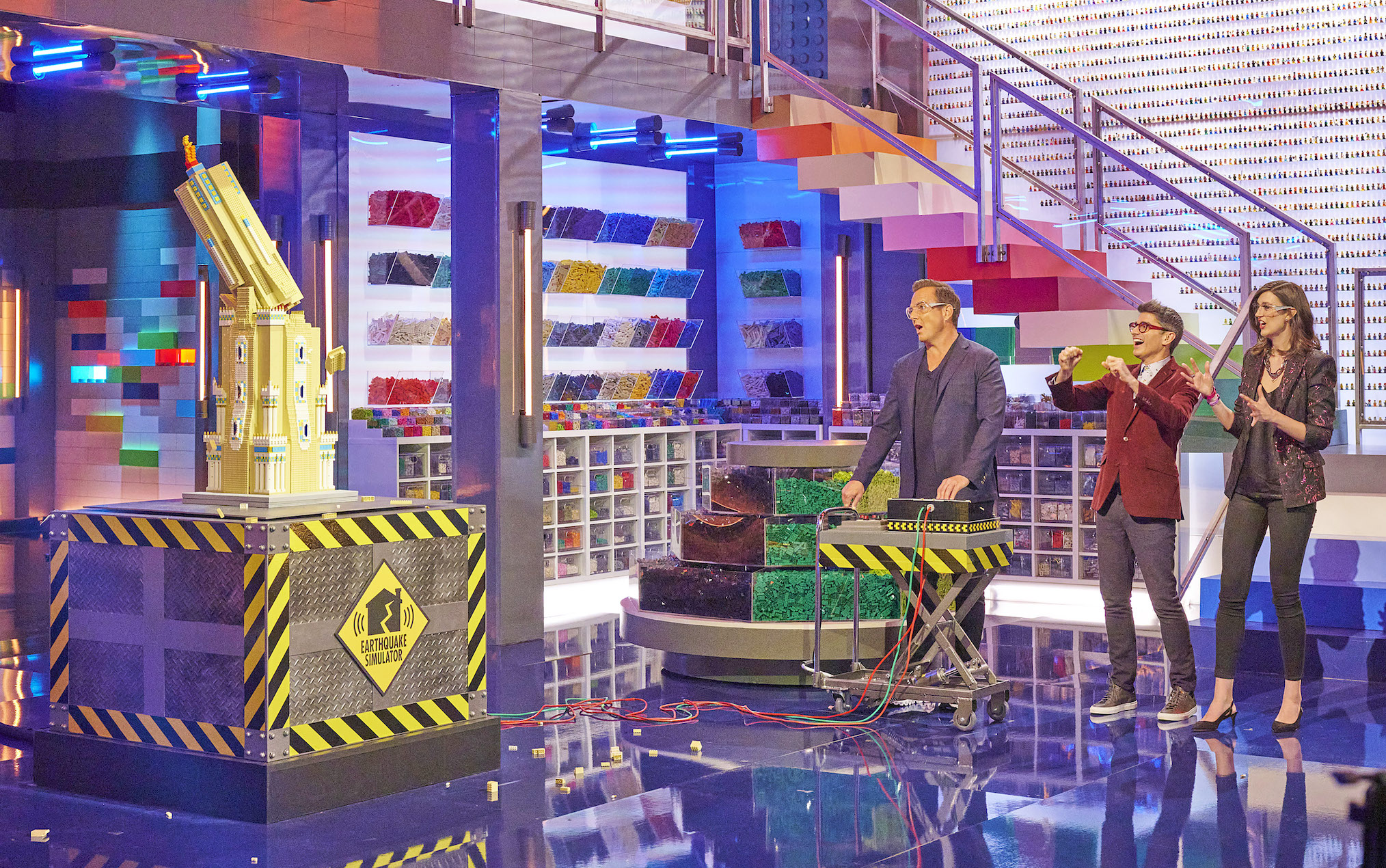Lego Masters Sneak Peek Will Arnett Needs Help From A 9 1 1 Star During An Earthquake Video
