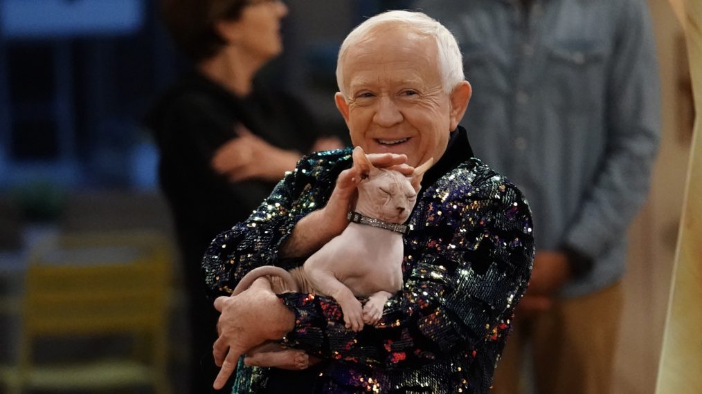 Leslie Jordan in Call Me Kate with a hairless cat