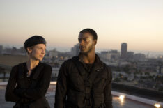 Leverage Season 1 Hardison Parker Roof Beth Riesgraf Aldis Hodge