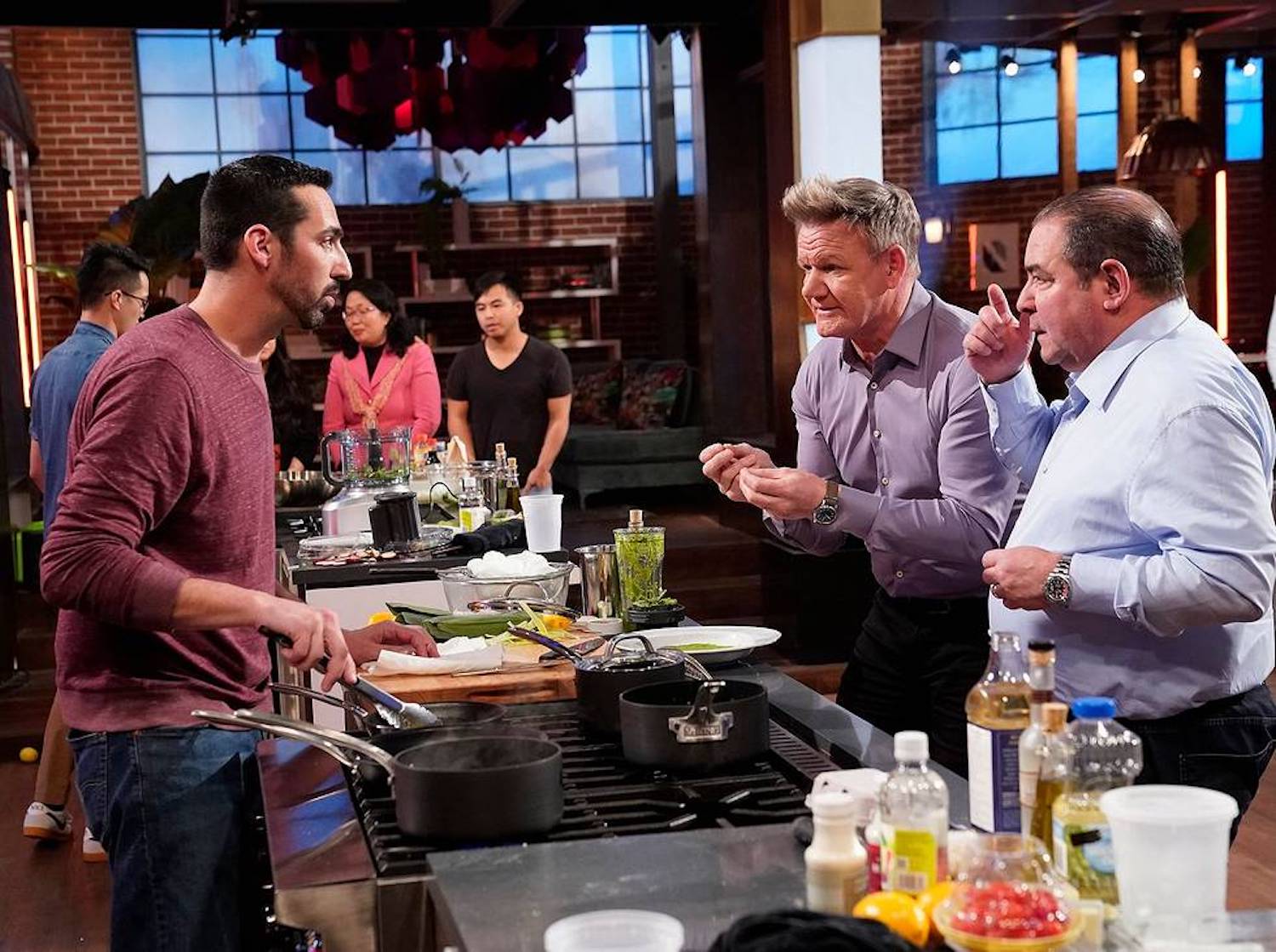 Gordon Ramsay Guest Judge Emeril Lagasse MasterChef Legends Premiere Contestant