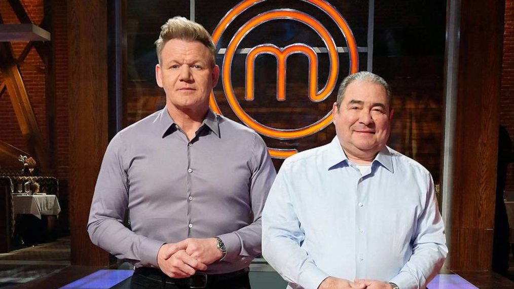 Gordon Ramsay with guest judge Emeril Lagasse - MasterChef Legends Premiere