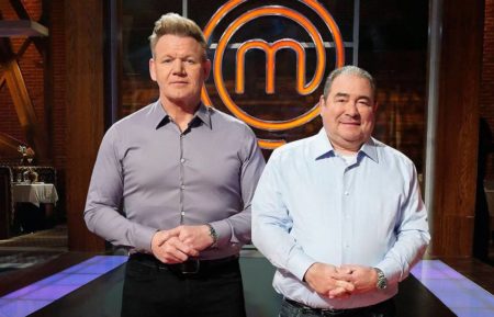 Gordon Ramsay with guest judge Emeril Lagasse - MasterChef Legends Premiere