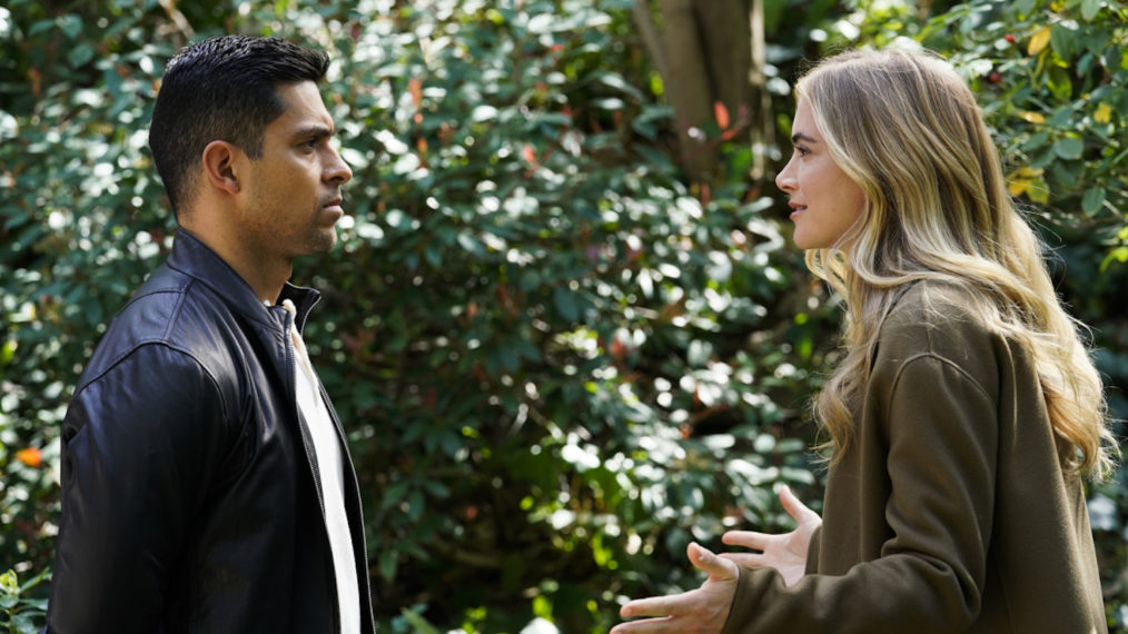 Wilmer Valderrama as NCIS Special Agent Nicholas “Nick” Torres and Emily Wickersham as NCIS Special Agent Eleanor 