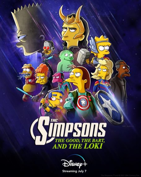 The Good The Bad and The Loki Simpsons Marvel Crossover Poster