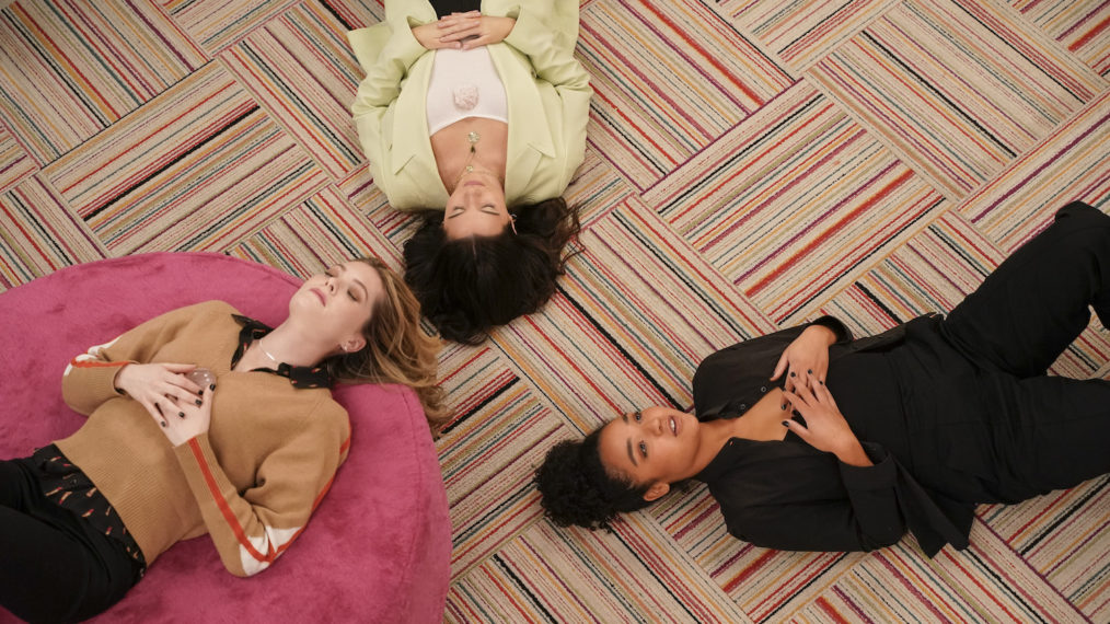 Meghann Fahy, Katie Stevens, and Aisha Dee in The Bold Type - Season 5 - Fashion Closet