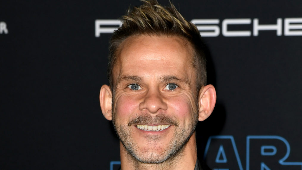 Dominic Monaghan arrives at the premiere of Disney's 