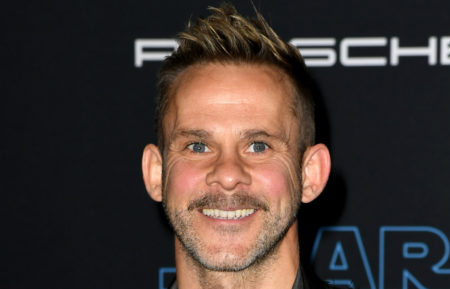 Dominic Monaghan arrives at the premiere of Disney's 