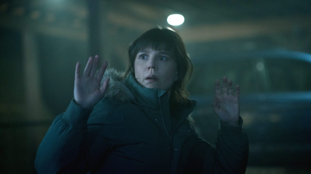 Katja Herbers as Kristen Bouchard hands up in Evil - Season 2, Episode 6 - 'C Is for Cop'