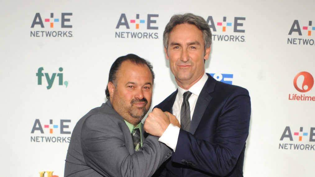 Frank Fritz (L) and Mike Wolfe attend 2015 A+E Networks Upfront