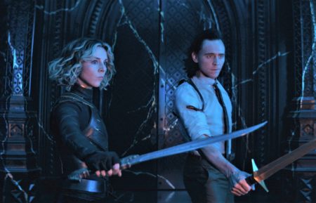 Sophia Di Martino and Tom Hiddleston in Loki - Season 1