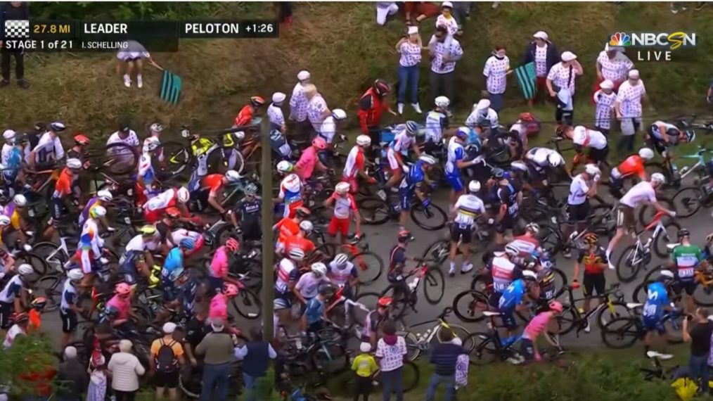 Tour de France Day One Bike Pile Up