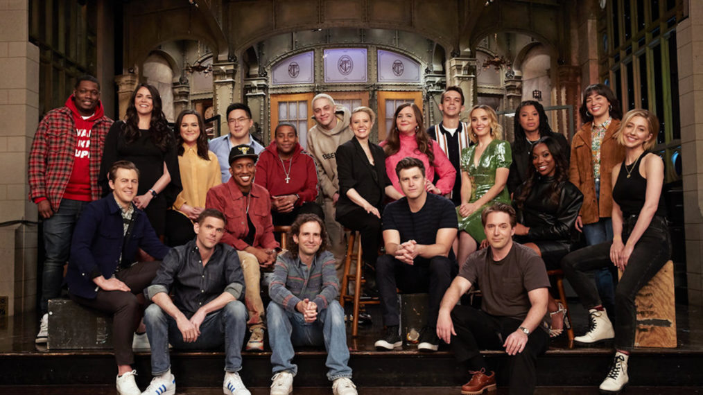 Saturday Night Live Season 46 Cast - Michael Che, Cecily Strong, Lauren Holt, Bowen Yang, Kenan Thompson, Pete Davidson, Kate McKinnon, Aidy Bryant, Andrew Dismukes, Chloe Fineman, Punkie Johnson, Melissa Villaseñor; (front row l-r) Alex Moffat, Mikey Day, Chris Redd, Kyle Mooney, Colin Jost, Beck Bennett, Ego Nwodim, Heidi Gardner