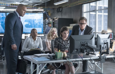 Christopher Jackson, Jaime Lee Kirchner, Geneva Carr, Michael Weatherly in Bull