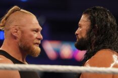 Brock Lesnar and Roman Reigns face-to-face