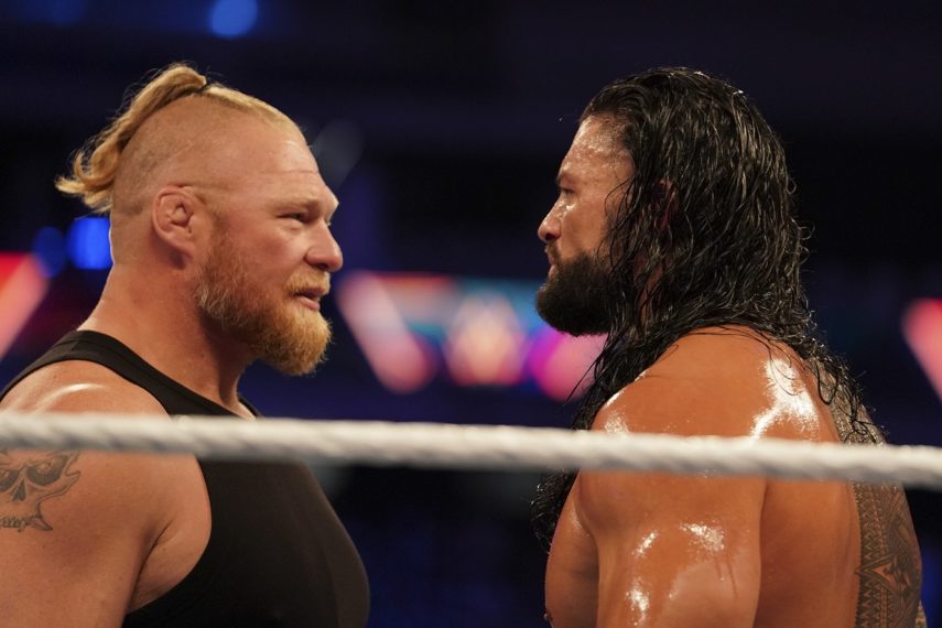 Brock Lesnar and Roman Reigns Face to Face