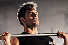 Henry Cavill working out, lifting weights