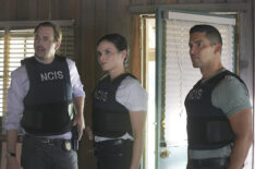 Sean Murray as NCIS Special Agent Timothy McGee, Katrina Law as NCIS Special Agent Jessica Knight , Wilmer Valderrama as NCIS Special Agent Nicholas “Nick” Torres in NCIS - 'Blood in the Water'