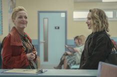 Gillian Anderson as Jean Milburn and Jemima Kirke as Hope Haddon in Season 3, Episode 5 of Sex Education