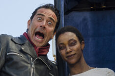 Jeffrey Dean Morgan as Negan, Sonequa Martin-Green as Sasha Williams in The Walking Dead