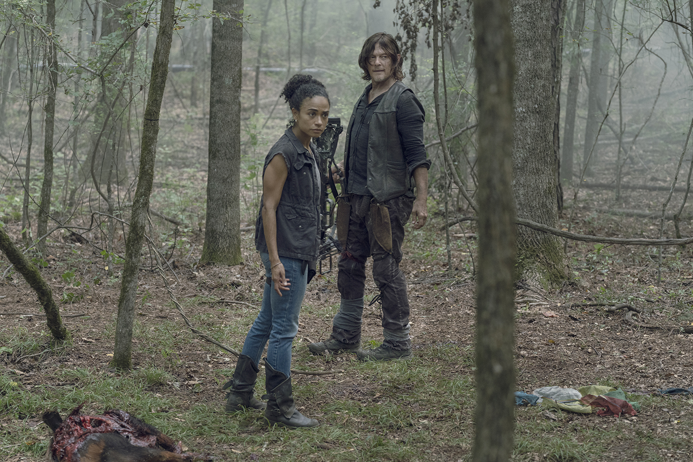 'The Walking Dead' Stars Lauren Ridloff and Norman Reedus