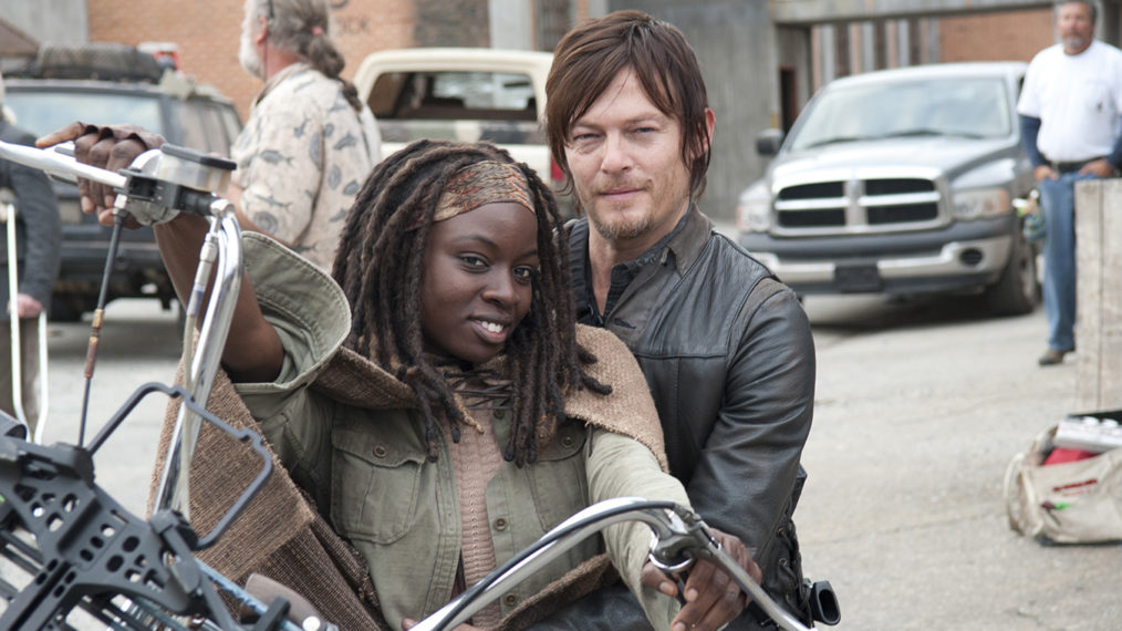 Danai Gurira as Michonne, Norman Reedus as Daryl in The Walking Dead