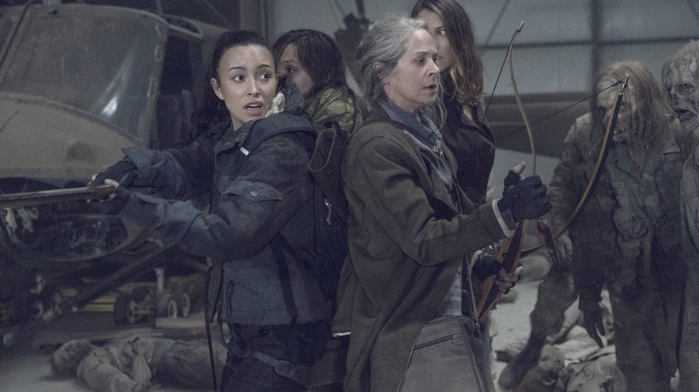 Christian Serratos as Rosita Espinosa and Melissa McBride as Carol Peletier in The Walking Dead - Season 11