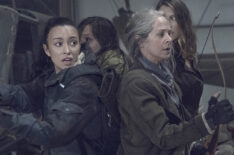 Christian Serratos as Rosita Espinosa and Melissa McBride as Carol Peletier in The Walking Dead - Season 11