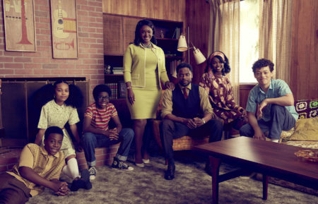 The cast of Wonder Years - Amari O’Neil as Cory Long, Milan Ray as Keisa Clemmons, Elisha Williams as Dean Williams, Saycon Sengbloh as Lillian Williams, Dulé Hill as Bill Williams, Laura Kariuki as Kim Williams, and Julian Lerner as Brad Harper