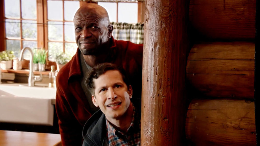 Andy Samberg and Terry Crews as Jake and Terry in Brooklyn Nine-Nine - Season 8, Episode 1 - 'The Lake House'