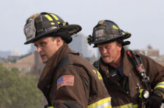 Jesse Spencer as Casey and Christian Stolte as Mouch in Chicago Fire