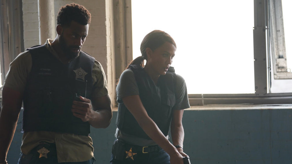 LaRoyce Hawkins as Kevin Atwater, Nicole Ari Parker as Samantha Miller in Chicago PD