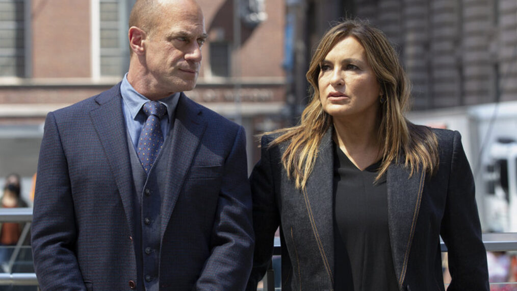 Christopher Meloni as Detective Elliot Stabler, Mariska Hargitay as Captain Olivia Benson in Law & Order: Organized Crime