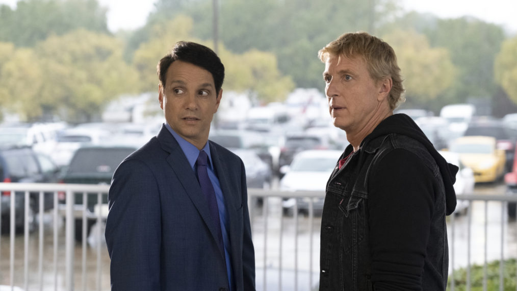 Ralph Macchio as Daniel LaRusso, William Zabka as Johnny Lawrence in Cobra Kai