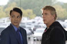 Ralph Macchio as Daniel LaRusso, William Zabka as Johnny Lawrence in Cobra Kai