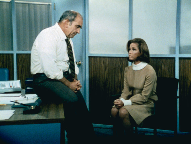 Ed Asner, Mary Tyler Moore in The Mary Tyler Moore Show