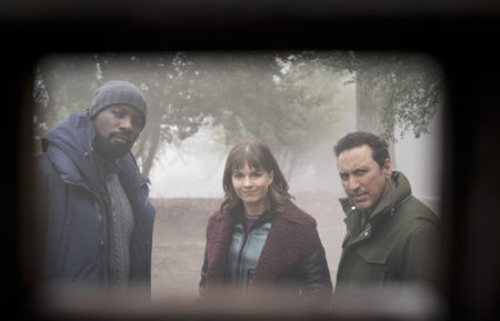 Mike Colter as David Acosta, Katja Herbers as Kristen Bouchard, and Aasif Mandvi as Ben Shakir in Evil - 'S Is for Silence'