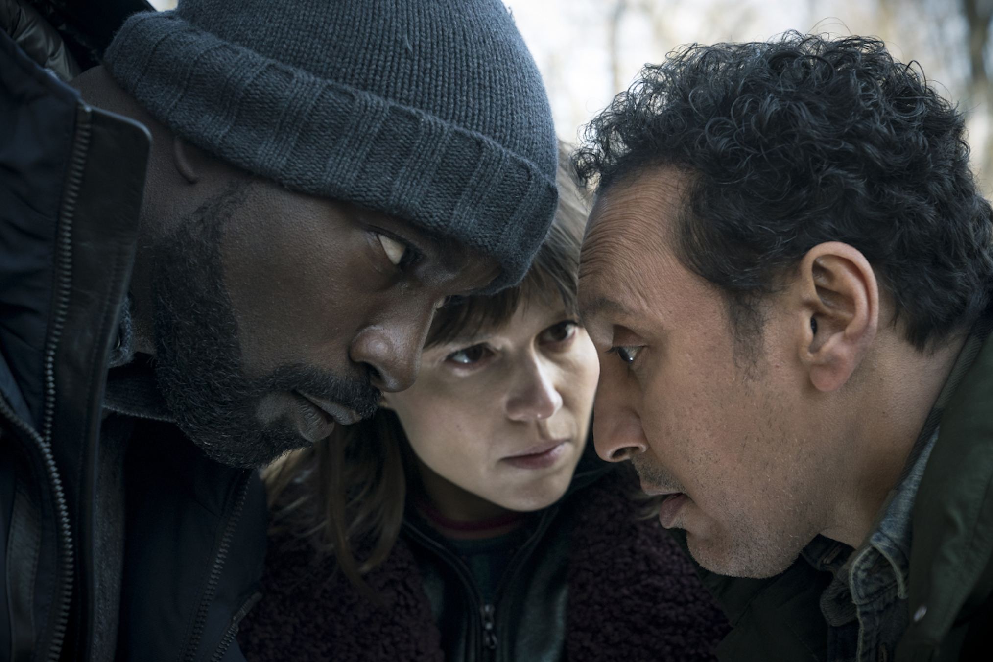 Mike Colter as David Acosta, Katja Herbers as Kristen Bouchard and Aasif Mandvi as Ben Shakir in Evil