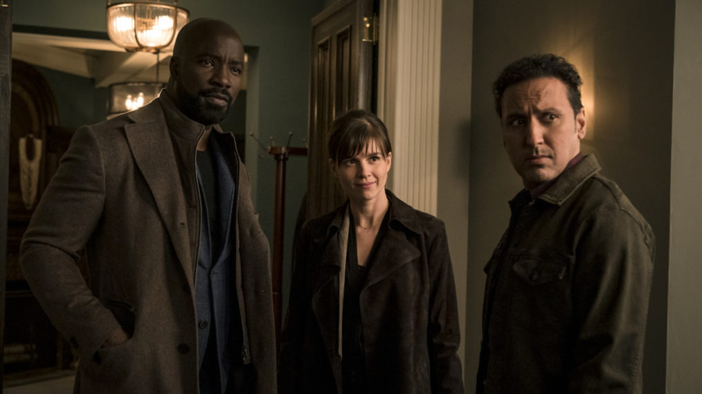 Mike Colter as David Acosta, Katja Herbers as Kristen Bouchard, Aasif Mandvi as Ben Shakir in Evil