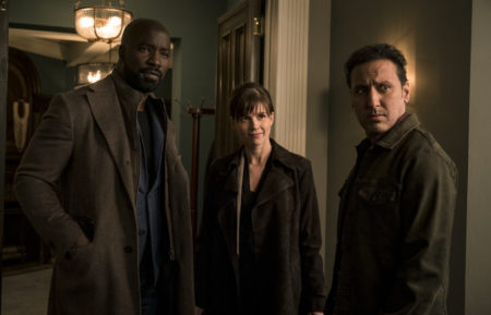 Mike Colter as David Acosta, Katja Herbers as Kristen Bouchard, Aasif Mandvi as Ben Shakir in Evil