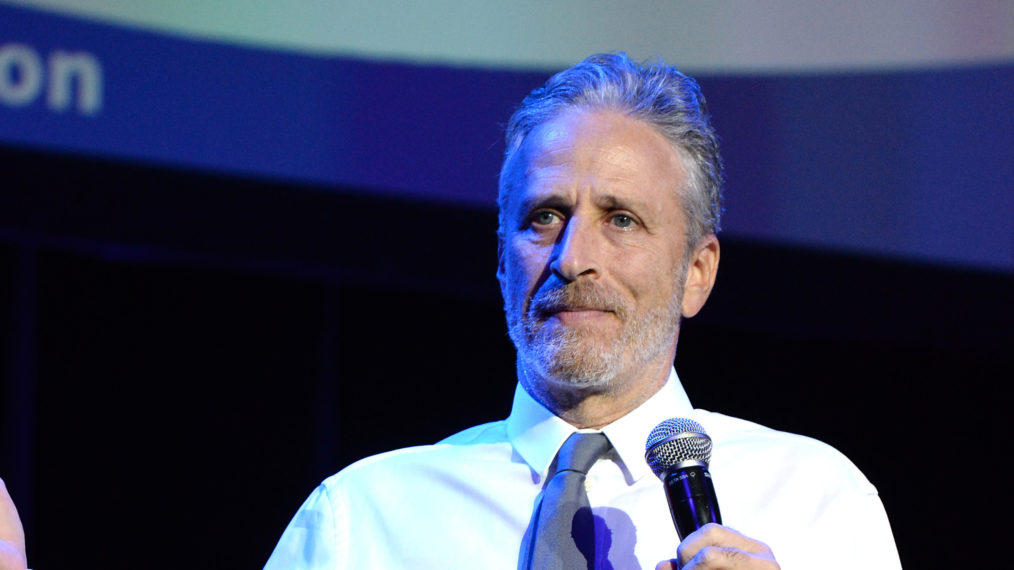 Jon Stewart performs on stage as The New York Comedy Festival
