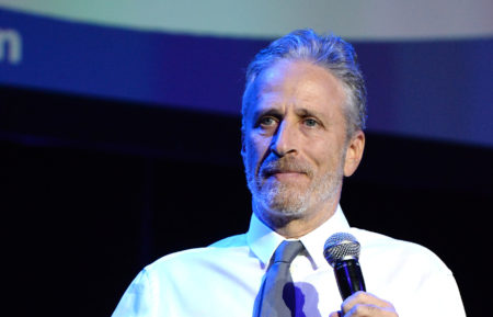 Jon Stewart performs on stage as The New York Comedy Festival