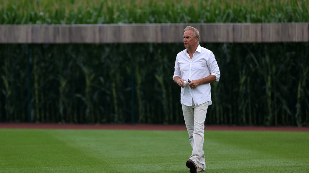 Kevin Costner at Field of Dreams baseball game