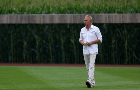 Kevin Costner at Field of Dreams baseball game