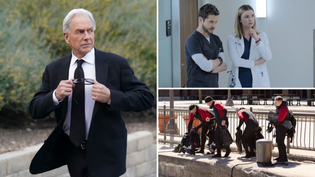 Mark Harmon in NCIS, Emily VanCamp in The Resident, Joe Minoso and Taylor Kinney in Chicago Fire