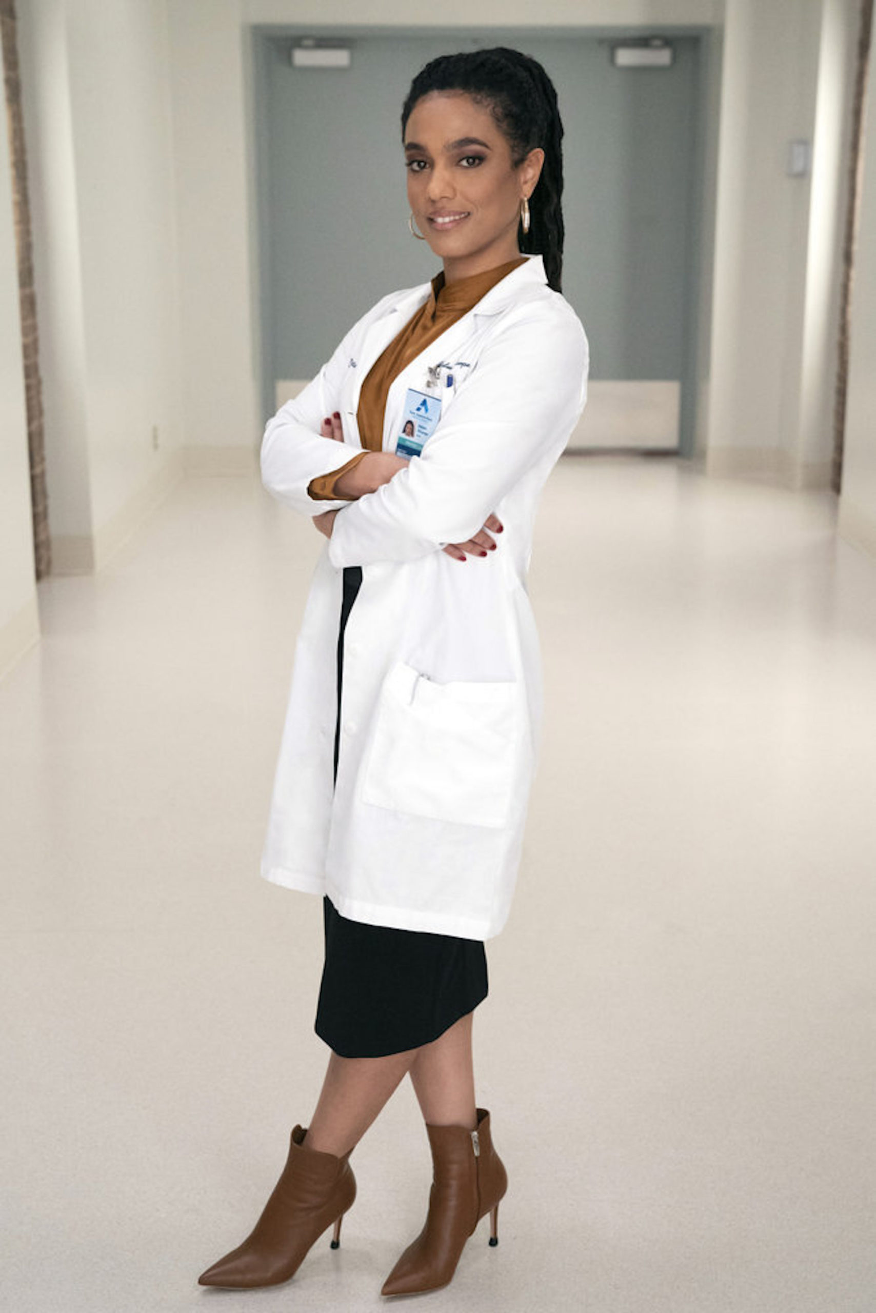 Freema Agyeman as Dr. Helen Sharpe in New Amsterdam