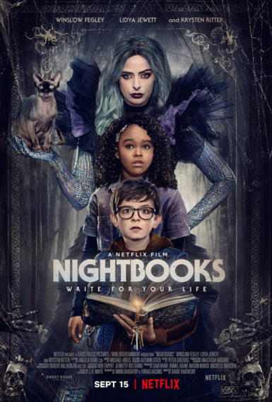 'Nightbooks,' Netflix film, Krysten Ritter, Winslow Fegley, & Lidya Jewett