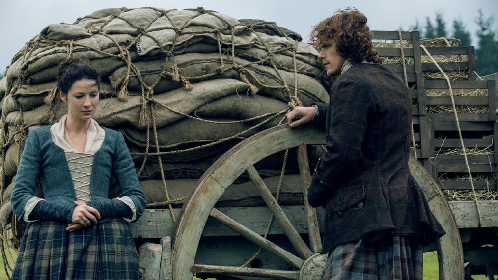Outlander Season 2 Caitriona Balfe and Sam Heughan as Claire and Jamie