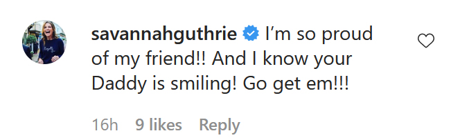 Savannah Guthrie Instagram Comment