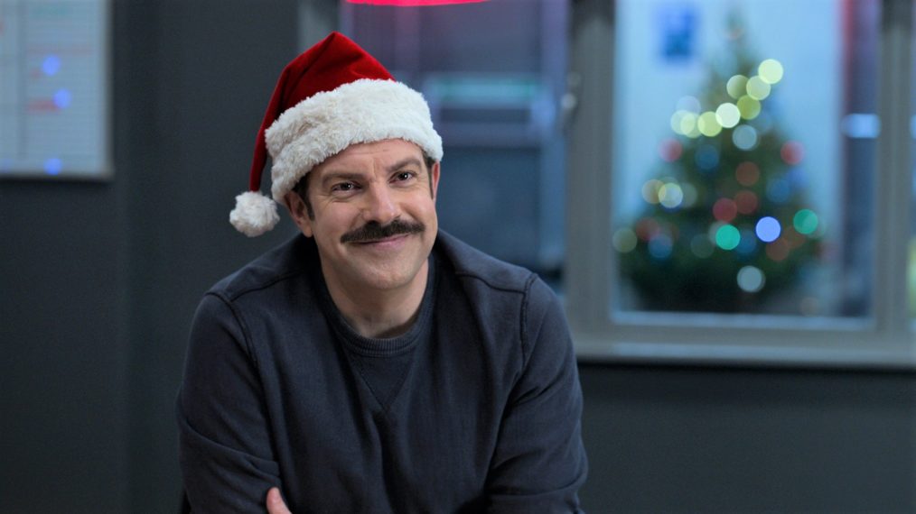 Jason Sudeikis in a Santa hat in Ted Lasso - Season 2